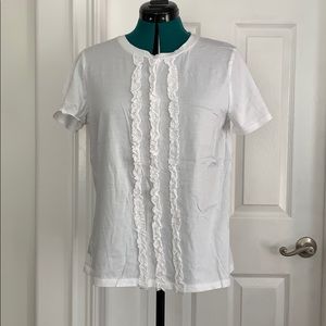 Banana Republic white t-shirt with ruffles